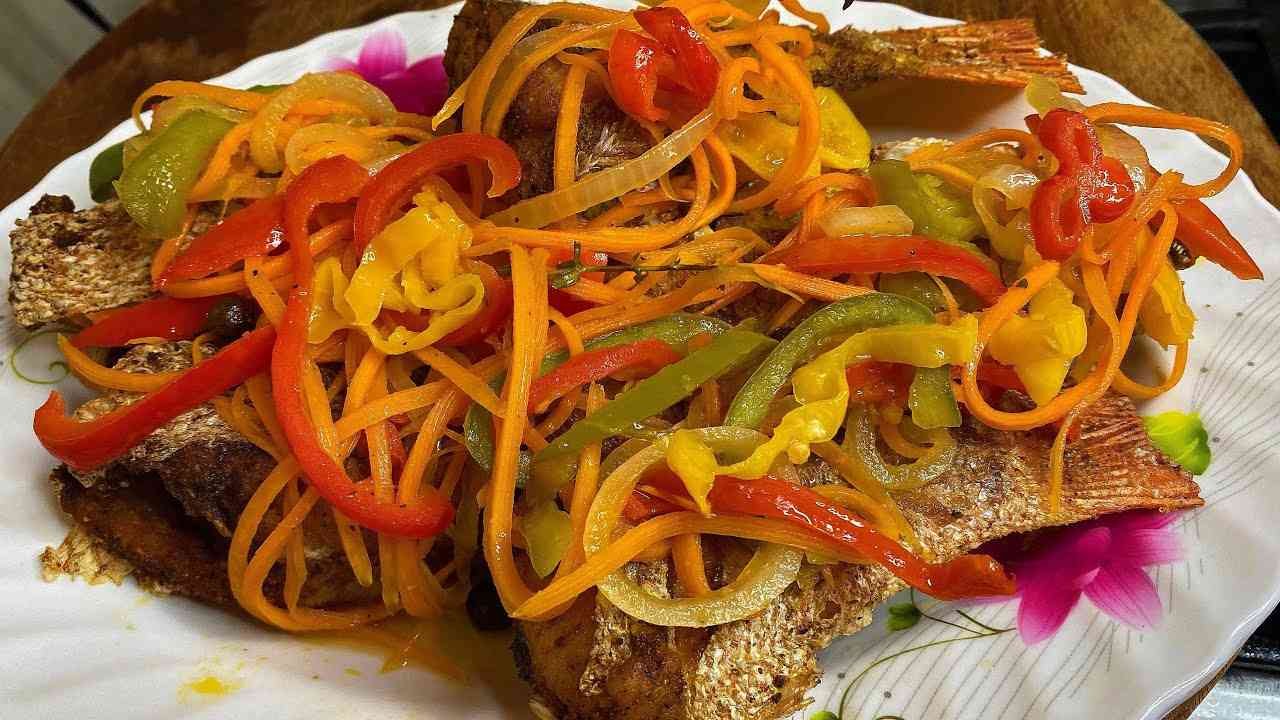 Authentic Jamaican Escovitch Fish (Crispy Snapper with Tangy Pickled Sauce) - Fish